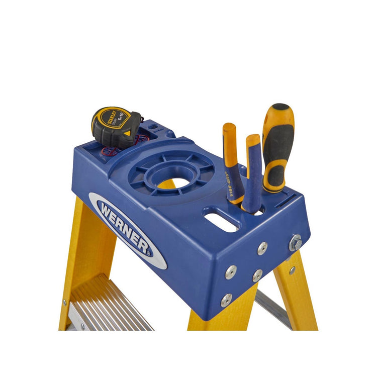Werner Fibreglass Swingback Step Ladders - (6 Sizes)